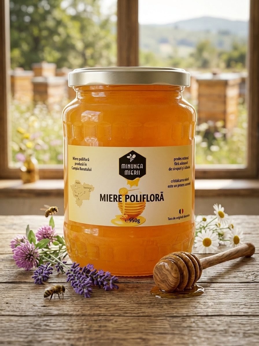 Miere Polifloră Cristalizată 950g